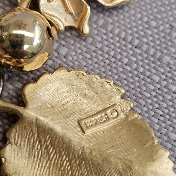 Napier Vintage Necklace with Golden Leaves and Beads STUNNING RARE - Picture 12 of 15